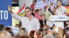 Feijoo durante un mitin en Vitoria.