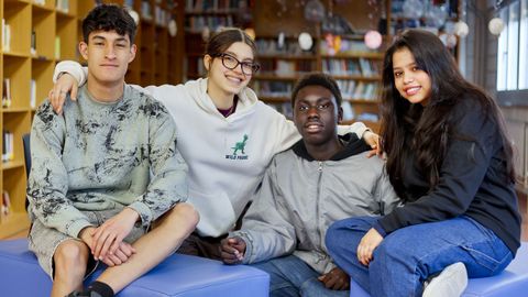 De izquierda a derecha: C�sar Rodr�guez, Julieta P�rez, Mohamed Niang Mbaye y Evelyn Miranda