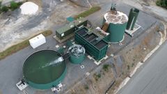 Imagen a�rea de la planta de tratamiento de aguas construida por Cobre San Rafael en la mina de Touro