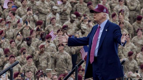 El presidente de Estados Unidos, Donald Trump, durante un acto con tropas el pasado mes de junio en Carolina del Norte
