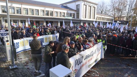 La manifestacin por el derecho al ferrocarril celebrada el pasado domingo, a su salida desde la estacin de tren de Ferrol.