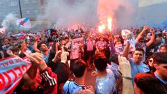 Seareiros do Celta, nun recibimento ao equipo vigus nos exteriores de Balados.