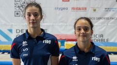 Ux�a y Daniela con los colores del equipo nacional
