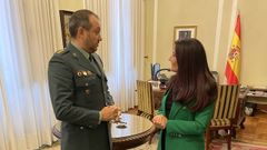 La delegada del Gobierno en Lugo, Isabel Rodr�guez, dio la bienvenida al nuevo jefe de la Comandancia de la Guardia Civil, Manuel Touceda