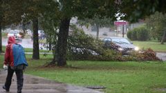 La vuelta de la lluvia agrava en Santiago los atascos, provoca ca�da de �rboles y un accidente