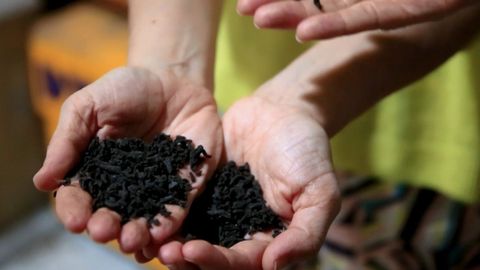 Imagen de archivo de lodos tratados en una planta depuradora