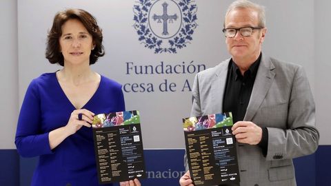 La directora de la Fundaci�n Princesa de Asturias, Teresa Sanjurjo, y el director art�stico de los Cursos de Verano, Yuri Nasushkin, han presentado en rueda de prensa los cursos de verano 2019 de la Escuela internacional de M�sica de la Fundaci�n Princesa de Asturias que se celebrar�n entre el 18 y el 27 de julio en Oviedo con docentes de siete nacionalidades distintas. 