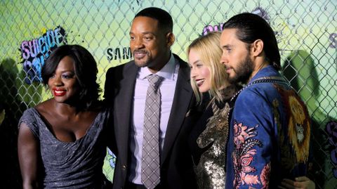 Viola Davis, Will Smith, Margot Robbie y Jared Leto durante el estreno de �Escuadr�n Suicida� en Manhattan