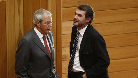 Emilio Prez Tourio y Anxo Quintana, en el Parlamento