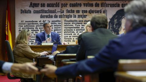 Pedro S�nchez durante la comisi�n de investigaci�n sobre el caso Koldo.