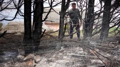 Trabajos de extinci�n en los incendios de Tineo y Vald�s