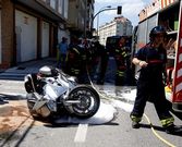 La mujer perdi� el control de la moto. 