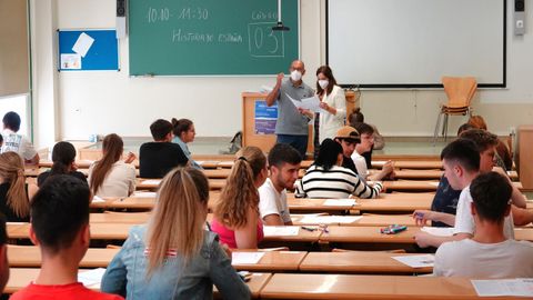 Imagen de archivo de un examen de selectividad en Vigo