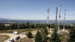 Antenas de telecomunicaciones del monte Marroxo, en el municipio de Monforte