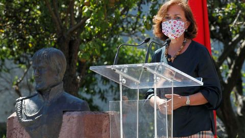  La vicepresidenta primera del Gobierno, Carmen Calvo, durante el acto de conmemoraci�n del bicentenario del pronunciamiento militar del general asturiano Rafael del Riego 