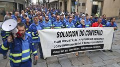 Imagen de una manifestaci�n reciente por el convenio colectivo