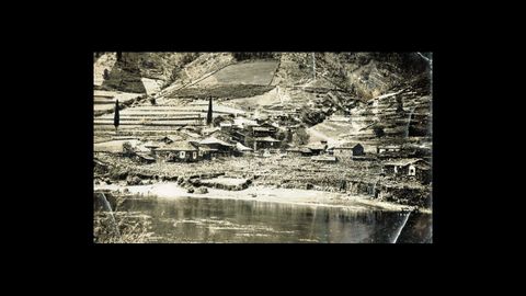 VISTA XERAL DA ALDEA DE SERNANDE XUNTO AO MI�O CANDO A�NDA NON EXIST�A O ENCORO DOS PEARES