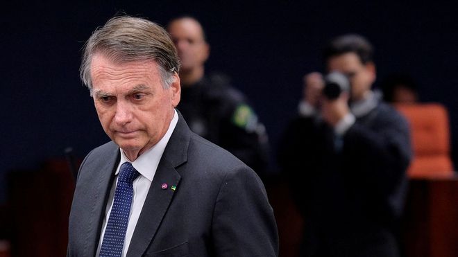 El expresidente Jair Bolsonaro, en el tribunal