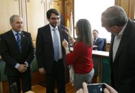 Miguel Rodr�guez Bugar�n, junto a la conselleira de Infraestruturas, en la entrega del premio. 