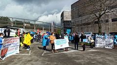 Concentraci�n de trabajadores del Consorcio en Santiago