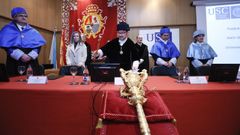 El rector y el vicerrector de Lugo en un acto del Santo Tomé en la Facultade de Ciencias