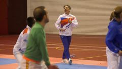 El t�cnico serbio Dragan Jovic en una de sus visitas a Ribeira.