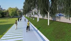 Una pantalla vegetal separar�a el tr�fico de los peatones. 