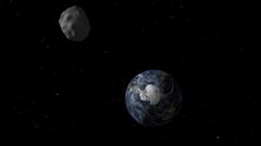 Recreaci�n de un asteroide acerc�ndose a la Tierra