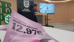 El cartel de la campaña del Concello para el 25-N recoge esa cifra de 12.976 maltratadores condenados en Galicia en 10 años