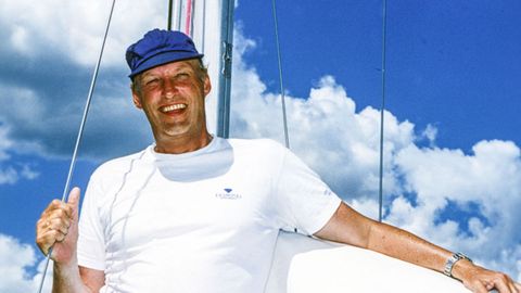 Harald durante en el campeonato mundial de vela para embarcaciones de una tonelada a bordo del �FRAM XI� en Copenhague, Dinamarca, el 1 de julio de 1992.