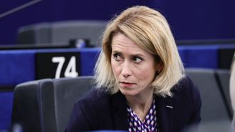 La alta representante de la UE para Asuntos Exteriores, Kaja Kallas, en la Euroc�mara, en Estrasburgo