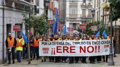 Manifestaci�n contra el ERE en Ence Navia