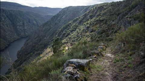 Un tramo del camino por encima del can del Sil