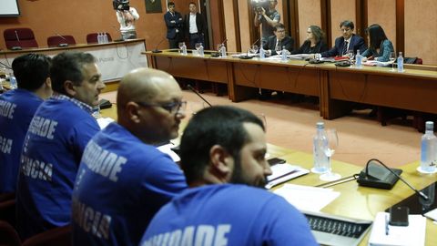 Imagen de una de las reuniones entre Xunta y sindicatos para negociar el fin de la huelga