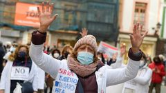 Protesta de trabajadoras del Servicio de Ayuda a Domicilio en Oviedo