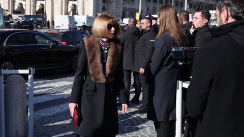 Anne Wintour, en el funeral de Valentino en Roma