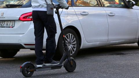 Imagen de archivo de un patinete elctrico en funcionamiento