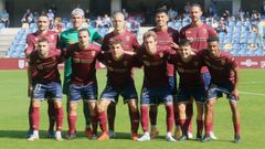 Alineacin del Pontevedra CF en un partido de la actual temporada