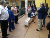 El gerente y la presidenta de Prodeme, primeros por la izquierda, recibieron la visita de cargos del PP