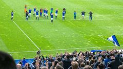 Aficion Real Oviedo Nastic Carlos Tartiere.Los jugadores del Real Oviedo celebran con la afici�n la victoria ante el N�stic