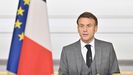 Macron, el jueves en la conferencia sobre la Franja de Gaza, en Par�s.