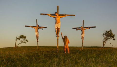 La composici�n, cerca de Illa Pancha con, de izquierda a derecha, Antonio Luna, Manuel V�zquez, Natalia Moledo y Javier Vega. 