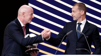 Infantino (izquierda) y Ceferin, durante un acto, en una imagen de archivo