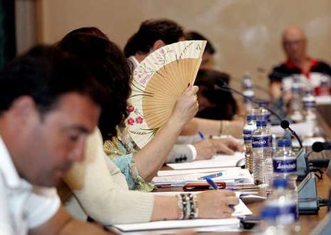 El calor que invad�a ayer el sal�n de plenos de Vilagarc�a se traslad� por momentos al debate. 