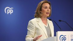 Cuca Gamarra en rueda de prensa.