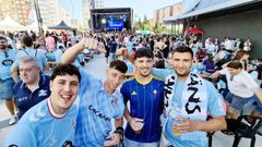 Aficionados del Celta, durante la celebraci�n de este s�bado en Bala�dos.
