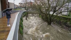 El alto caudal del Mi�o inunda la zona fluvial en Ourense