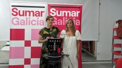 Marta Lois y Ver�nica Mart�nez durante la rueda de prensa en la que anunciaron que Sumar se presentar� a las auton�micas.