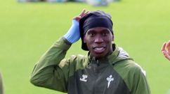 El jugador del Celta Ilaix Moriba, en un entrenamiento.