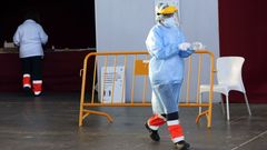 El covid auto del Recinto Ferial de Pontevedra es uno de los puntos donde se hacen pruebas PCR para diagnosticar casos de SARS-CoV-2 en el �rea sanitaria